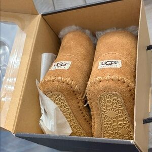 UGG baby Brown Suede Slippers size 0/1